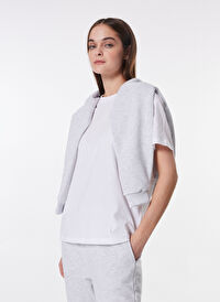 Limon 2'li Siyah - Beyaz Kadın Regular Straight T-Shirt L4WL-TST9002 
