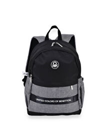 Benetton Siyah - Gri Erkek Çocuk 41x29x15 cm Sırt Çantası