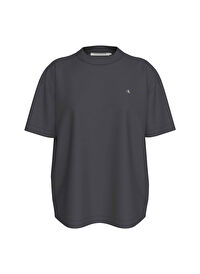 Calvin Klein Jeans Koyu Gri Kadın Standart Baskılı T-Shirt STAMP BACK GRAPHIC BOYFRIEND TEE 