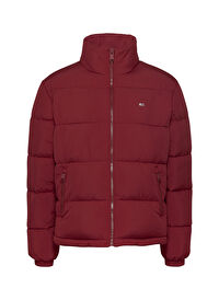 Tommy Jeans Kırmızı Kadın Dik Yaka Standart Fit Puffer Mont TJW ESSENTIAL PUFFER EXT
