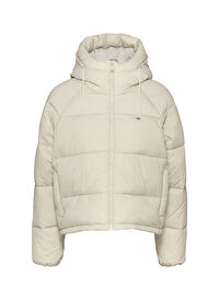 Tommy Jeans Dik Yaka Krem Kadın Puffer Mont TJW VAIL PUFFER EXT