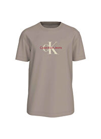 Calvin Klein Jeans Açık Kahve Erkek Regular Fit Baskılı T-Shirt J30J326863PCF DISTRESSED MONOLOGO 