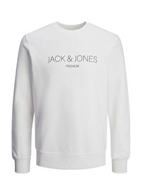 Jack & Jones Beyaz Erkek Bisiklet Regular Fit Sweatshirt 12261873_JPRBLAJARED SWEAT CREW NEC