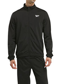Reebok Siyah Erkek Fermuarlı Normal Düz Zip Ceket 100205923 RI SMALL LOGO KNIT TRACKT 