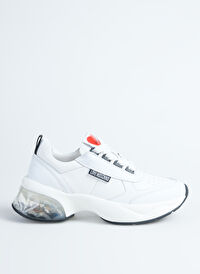 Love Moschino Beyaz-Kırmızı Kadın Deri Sneaker JA15246G1L