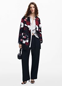 Desigual Kırmızı - Siyah Kadın Desenli Ceket 24WWEW64