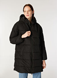 Only Siyah Kadın Kapüşon Normal Kapitone Kaban ONLCLAIR PUFFER HOOD COAT OTW CC 