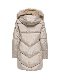 Only Açık Kahve Kadın Normal Kapitone Kaban ONLMYNTE BF LONG PUFFER OTW 