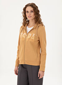 U.S. Polo Assn. Deve Tüyü Kadın Kapüşon Regular Fit Sweatshirt SW01-SK024