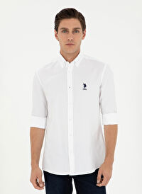 U.S. Polo Assn. Beyaz Erkek Klasik Slim Fit Gömlek G081GL004.000.1958930 