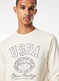 U.S. Polo Assn. Krem Erkek Klasik Regular Fit Sweatshirt G081GL082.000.1943715 