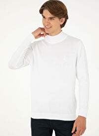 U.S. Polo Assn. Beyaz Erkek Klasik Slim Fit Kazak G081SZ0TK.000.1920947 