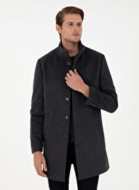 Pierre Cardin Gri Erkek Hakim Slim Fit Düz Palto CAIN PALTO