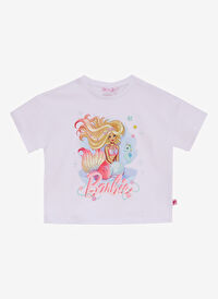Barbie Pembe - Beyaz Kız Çocuk Desenli Pijama Takımı BRB5SG-PJM6078