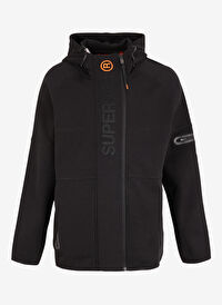 Superdry Siyah - Turuncu Erkek Kapüşon Normal Sweatshirt M2013743A13A_TECH LOGO ZIPHOOD 