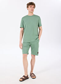 Discovery Expedition D4SM-SHT3221 Haki Standart Düz Erkek Sweat Şort