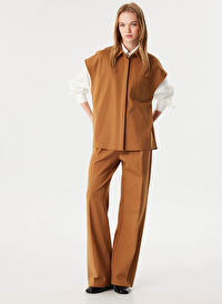 Twist Açık Kahve Kadın Gömlek Oversized Baskılı Gömlek TW6240025164007 