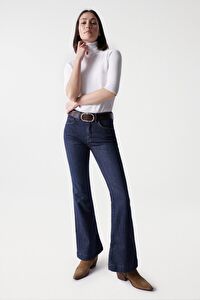 Salsa Jeans İndigo Kadın Standart Düz Denim Pantolon 21001361-Faith Flare 