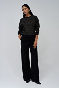 Salsa Jeans Siyah Kadın Yuvarlak Standart Düz Kazak 21008831 