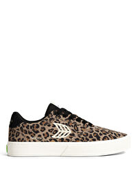 Cariuma 511802P02W-NAIOCA Leopar Print Suet Siyah - Kahve Deri Kadın Lifestyle Ayakkabı