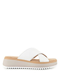 Hush Puppies Beyaz Kadın Deri Terlik Hou