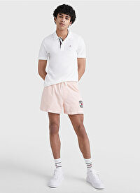 Tommy Jeans Beyaz Erkek Polo Yaka Slim Fit Polo T-Shirt DM0DM15370YBR TJM SLIM PLACKET