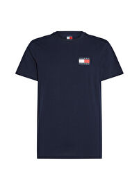 Tommy Jeans Koyu Lacivert Erkek Bisiklet Yaka Slim Fit T-Shirt DM0DM20740C1G TJM SLIM ESSNT FLG