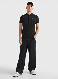 Tommy Jeans Siyah Erkek Polo Yaka Slim Fit Polo T-Shirt DM0DM15370BDS TJM SLIM PLACKET