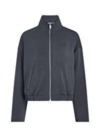 Calvin Klein Jeans Mavi Kadın Fermuarlı Standart Düz Sweatshirt J20J224993CGE