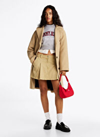 Tommy Jeans Bej Kadın Normal Etek DW0DW19366ACT