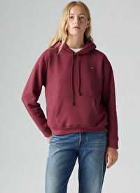 Levis Kırmızı Kadın Bisiklet Normal Düz Sweatshirt EVERYDAY HOODIE TR ZINFANDEL