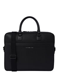 Tommy Hilfiger Siyah Erkek Deri Laptop Çantası TH BUSINESS LEATHER COMP BAG