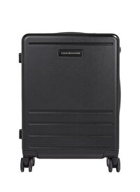 Tommy Hilfiger Siyah Unisex Çekçekli Sert Valiz TH CABIN SIZE SUITCASE
