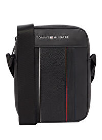 Tommy Hilfiger Siyah Erkek Postacı Çantası TH FOUNDATION MINI REPORTER