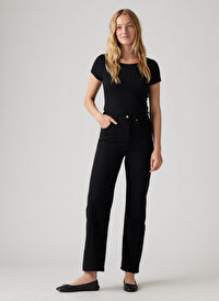 Levis Siyah Kadın Straight Denim Pantolon RIBCAGE STRAIGHT TK BLACK SPROUT
