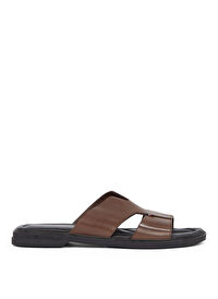 Tommy Hilfiger Kahverengi Erkek Deri Terlik PREMIUM HILFIGER SLIPON LH SAND