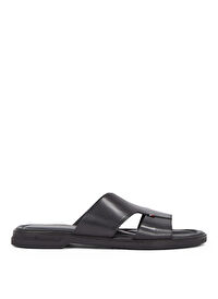 Tommy Hilfiger Siyah Erkek Deri Terlik PREMIUM HILFIGER SLIPON LH SAND