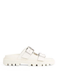 Tommy Hilfiger Beyaz Kadın Deri Terlik EN0EN02753
