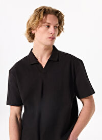 Calvin Klein Jeans Siyah Erkek Polo T-Shirt J30J327415BEH TEXTURED CREPE POLO