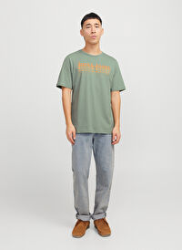 Jack & Jones Yeşil Erkek Standart T-Shirt 12269335_JJTEX TEE SS CREW NECK
