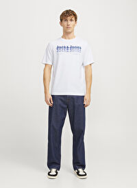Jack & Jones Beyaz Erkek Standart T-Shirt 12269335_JJTEX TEE SS CREW NECK