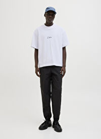 Jack & Jones Beyaz Erkek Oversize T-Shirt 12273310_JCODYNAMIC SCRIPT TEE SS C