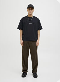 Jack & Jones Siyah Erkek Oversize T-Shirt 12273310_JCODYNAMIC SCRIPT TEE SS C