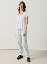 American Vintage Beyaz Kadın Oversize T-Shirt JAC51E25_BLANC