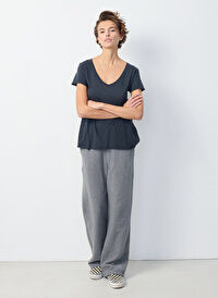 American Vintage Lacivert Kadın Oversize T-Shirt JAC51E25_NAVY