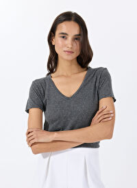 American Vintage Antrasit Kadın Oversize T-Shirt JAC51E25_ANTHRACITE CH
