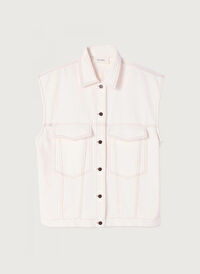 American Vintage Bej Kadın Geniş Fit Yelek JOZ16AE25_OFF WHITE