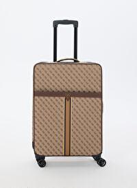 Guess Bej Unisex Çekçekli Sert Valiz NAPOLI TRAVEL - P1402