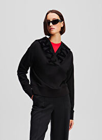 KARL LAGERFELD Siyah Kadın Kapüşon Normal Sweatshirt A1W20064