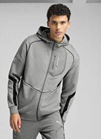 Puma 63061503 BMW MMS HOODED SWEAT JACKE Gri Kapüşon Yaka Regular Fit Erkek Zip Ceket
